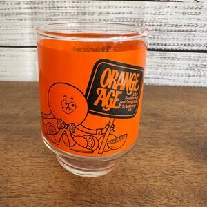 Vintage Ancient Age Bourbon Orange Age Rocks Recipe Drinking Cocktail Glass MCM